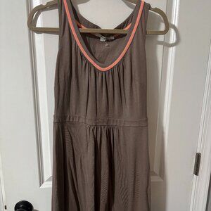 Boden Brown Sleeveless Midi Dress with Neon Trim - Size 10 (US 6)